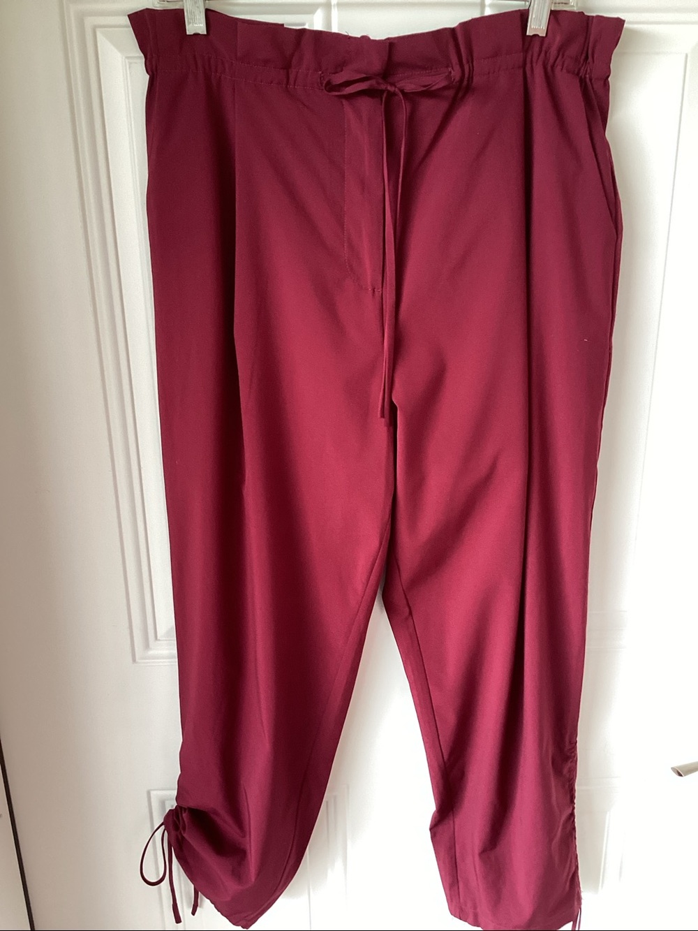 Naked Zebra High-Waist Drawstring pants in Berry Plum